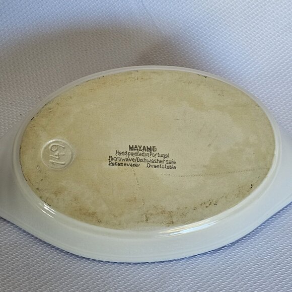 Maxam Italian Daisy Augratin Casserole Bowls 10.7" double portion Portugal set/2 - Picture 10 of 11